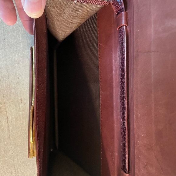 Genuine snakeskin purse, vintage, maroon - Picture 4 of 14